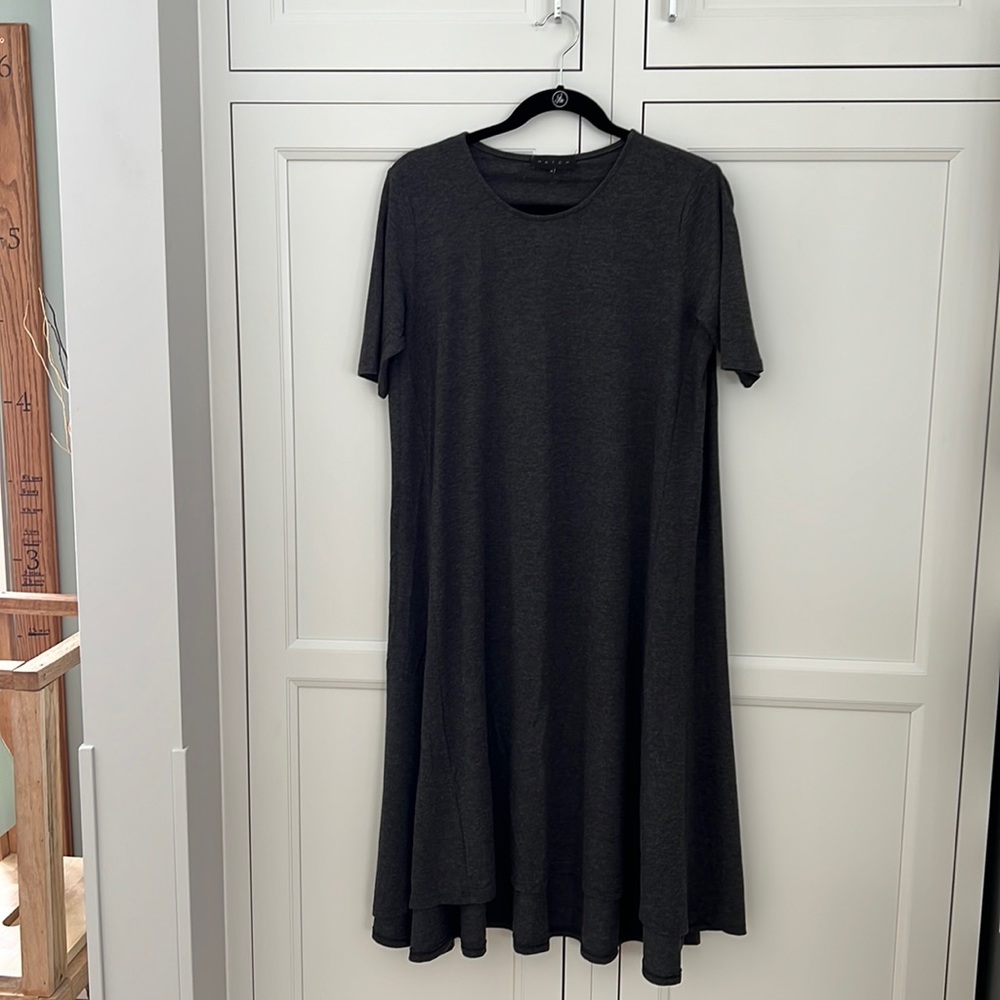Hatch Short Sleeve Grey Dress - size P